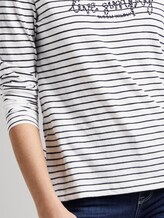 Gestreiftes Langarmshirt mit Print - Frauen - offwhite navy stripe Gestreiftes Langarmshirt mit Print - Frauen - offwhite navy stripe - 10 - TOM TAILOR