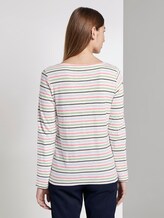Gestreiftes Langarmshirt mit Print - Frauen - offwhite multicolor stripe Gestreiftes Langarmshirt mit Print - Frauen - offwhite multicolor stripe - 2 - TOM TAILOR