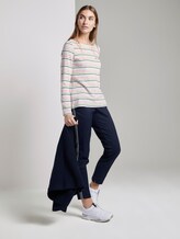 Gestreiftes Langarmshirt mit Print - Frauen - offwhite multicolor stripe Gestreiftes Langarmshirt mit Print - Frauen - offwhite multicolor stripe - 3 - TOM TAILOR