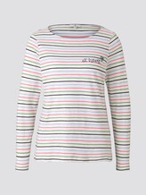 Gestreiftes Langarmshirt mit Print - Frauen - offwhite multicolor stripe Gestreiftes Langarmshirt mit Print - Frauen - offwhite multicolor stripe - 7 - TOM TAILOR