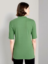 Gestreiftes T-Shirt mit Rollkragen - Frauen - sundried turf green Gestreiftes T-Shirt mit Rollkragen - Frauen - sundried turf green - 2 - TOM TAILOR