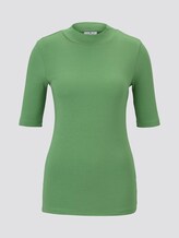Gestreiftes T-Shirt mit Rollkragen - Frauen - sundried turf green Gestreiftes T-Shirt mit Rollkragen - Frauen - sundried turf green - 7 - TOM TAILOR