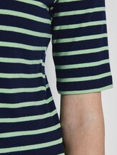 Gestreiftes T-Shirt mit Rollkragen - Frauen - navy pistachio stripe Gestreiftes T-Shirt mit Rollkragen - Frauen - navy pistachio stripe - 10 - TOM TAILOR
