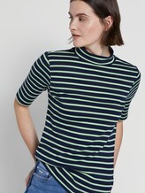 Gestreiftes T-Shirt mit Rollkragen - Frauen - navy pistachio stripe Gestreiftes T-Shirt mit Rollkragen - Frauen - navy pistachio stripe - 5 - TOM TAILOR