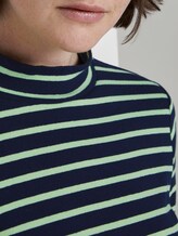 Gestreiftes T-Shirt mit Rollkragen - Frauen - navy pistachio stripe Gestreiftes T-Shirt mit Rollkragen - Frauen - navy pistachio stripe - 9 - TOM TAILOR