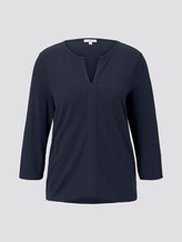 Gemustertes Shirt mit elastischem Bund - Frauen - Sky Captain Blue Gemustertes Shirt mit elastischem Bund - Frauen - Sky Captain Blue - 7 - TOM TAILOR
