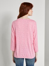 Gemustertes Shirt mit elastischem Bund - Frauen - pink offwhite floral minimal Gemustertes Shirt mit elastischem Bund - Frauen - pink offwhite floral minimal - 2 - TOM TAILOR