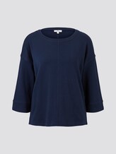 Baumwollshirt mit Kontrastnähten - Frauen - Sky Captain Blue Baumwollshirt mit Kontrastnähten - Frauen - Sky Captain Blue - 7 - TOM TAILOR