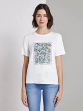 T-Shirt mit Print aus Sommersweat - Frauen - Whisper White T-Shirt mit Print aus Sommersweat - Frauen - Whisper White - 1 - TOM TAILOR