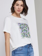 T-Shirt mit Print aus Sommersweat - Frauen - Whisper White T-Shirt mit Print aus Sommersweat - Frauen - Whisper White - 5 - TOM TAILOR