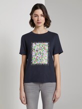 T-shirt with a print made of summer jogging material - Women - Sky Captain Blue T-shirt with a print made of summer jogging material - Women - Sky Captain Blue - 1 - TOM TAILOR