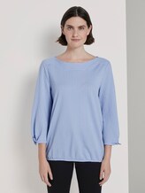 Gestreepte Blouse Top - Frauen - blue white thin stripe Gestreepte Blouse Top - Frauen - blue white thin stripe - 1 - TOM TAILOR