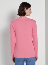 Langarm Henley-Shirt in Ripp-Optik - Frauen - charming pink Langarm Henley-Shirt in Ripp-Optik - Frauen - charming pink - 2 - TOM TAILOR