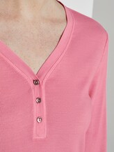 Langarm Henley-Shirt in Ripp-Optik - Frauen - charming pink Langarm Henley-Shirt in Ripp-Optik - Frauen - charming pink - 9 - TOM TAILOR
