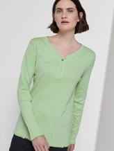 Langarm Henley-Shirt in Ripp-Optik - Frauen - light pistachio green Langarm Henley-Shirt in Ripp-Optik - Frauen - light pistachio green - 5 - TOM TAILOR