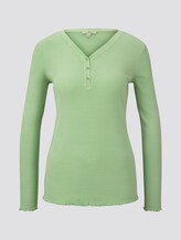 Langarm Henley-Shirt in Ripp-Optik - Frauen - light pistachio green Langarm Henley-Shirt in Ripp-Optik - Frauen - light pistachio green - 7 - TOM TAILOR