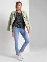 Gemustertes Shirt mit elastischem Bund - Frauen - navy green flower design Gemustertes Shirt mit elastischem Bund - Frauen - navy green flower design - 3 - TOM TAILOR