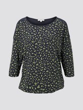 Gemustertes Shirt mit elastischem Bund - Frauen - navy green flower design Gemustertes Shirt mit elastischem Bund - Frauen - navy green flower design - 7 - TOM TAILOR