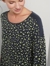 Gemustertes Shirt mit elastischem Bund - Frauen - navy green flower design Gemustertes Shirt mit elastischem Bund - Frauen - navy green flower design - 9 - TOM TAILOR