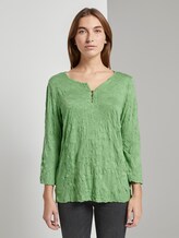 Gemustertes Shirt in Crincle-Optik - Frauen - sundried turf green Gemustertes Shirt in Crincle-Optik - Frauen - sundried turf green - 1 - TOM TAILOR
