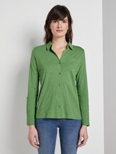 Hemdbluse mit seitlichem Ripp-Einsatz - Frauen - sundried turf green Hemdbluse mit seitlichem Ripp-Einsatz - Frauen - sundried turf green - 1 - TOM TAILOR