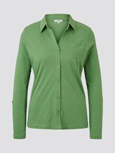 Hemdbluse mit seitlichem Ripp-Einsatz - Frauen - sundried turf green Hemdbluse mit seitlichem Ripp-Einsatz - Frauen - sundried turf green - 7 - TOM TAILOR
