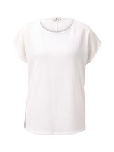 TOM TAILOR Damen T-Shirt in Crincle-Optik, weiß, Gr.XXL