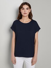 T-Shirt in Crincle-Optik - Frauen - Sky Captain Blue T-Shirt in Crincle-Optik - Frauen - Sky Captain Blue - 1 - TOM TAILOR