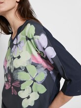 T-Shirt mit floralem Print im Material-Mix - Frauen - Sky Captain Blue T-Shirt mit floralem Print im Material-Mix - Frauen - Sky Captain Blue - 10 - TOM TAILOR