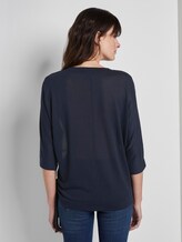 T-Shirt mit floralem Print im Material-Mix - Frauen - Sky Captain Blue T-Shirt mit floralem Print im Material-Mix - Frauen - Sky Captain Blue - 2 - TOM TAILOR