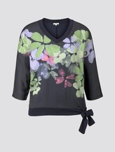 T-Shirt mit floralem Print im Material-Mix - Frauen - Sky Captain Blue T-Shirt mit floralem Print im Material-Mix - Frauen - Sky Captain Blue - 7 - TOM TAILOR