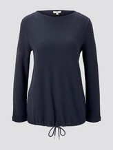 Strukturiertes Sweatshirt verstellbarem Bund - Frauen - Sky Captain Blue Strukturiertes Sweatshirt verstellbarem Bund - Frauen - Sky Captain Blue - 7 - TOM TAILOR