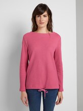 Strukturiertes Sweatshirt verstellbarem Bund - Frauen - charming pink Strukturiertes Sweatshirt verstellbarem Bund - Frauen - charming pink - 1 - TOM TAILOR