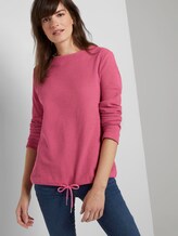 Strukturiertes Sweatshirt verstellbarem Bund - Frauen - charming pink Strukturiertes Sweatshirt verstellbarem Bund - Frauen - charming pink - 5 - TOM TAILOR