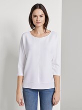 Sweatshirt mit Ottoman-Struktur - Frauen - Whisper White Sweatshirt mit Ottoman-Struktur - Frauen - Whisper White - 1 - TOM TAILOR