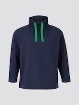 Strukturiertes Rollkragen-Sweatshirt - Frauen - Real Navy Blue Strukturiertes Rollkragen-Sweatshirt - Frauen - Real Navy Blue - 7 - My True Me