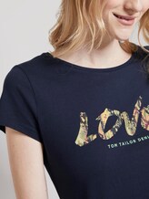 Jersey T-Shirt mit Schrift-Print - Frauen - Real Navy Blue Jersey T-Shirt mit Schrift-Print - Frauen - Real Navy Blue - 10 - TOM TAILOR Denim