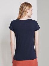 Jersey T-Shirt mit Schrift-Print - Frauen - Real Navy Blue Jersey T-Shirt mit Schrift-Print - Frauen - Real Navy Blue - 2 - TOM TAILOR Denim