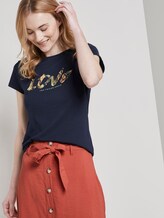 Jersey T-Shirt mit Schrift-Print - Frauen - Real Navy Blue Jersey T-Shirt mit Schrift-Print - Frauen - Real Navy Blue - 5 - TOM TAILOR Denim