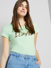 Jersey T-Shirt mit Schrift-Print - Frauen - soft neo green Jersey T-Shirt mit Schrift-Print - Frauen - soft neo green - 5 - TOM TAILOR Denim
