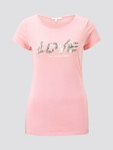 Jersey T-Shirt mit Schrift-Print - Frauen - medium coral Jersey T-Shirt mit Schrift-Print - Frauen - medium coral - 7 - TOM TAILOR Denim