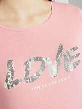 Jersey T-Shirt mit Schrift-Print - Frauen - medium coral Jersey T-Shirt mit Schrift-Print - Frauen - medium coral - 9 - TOM TAILOR Denim