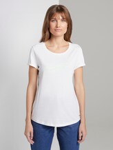 T-Shirt mit Schrift-Print - Frauen - Gardenia White T-Shirt mit Schrift-Print - Frauen - Gardenia White - 1 - TOM TAILOR Denim