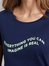T-Shirt mit Schrift-Print - Frauen - Real Navy Blue T-Shirt mit Schrift-Print - Frauen - Real Navy Blue - 9 - TOM TAILOR Denim