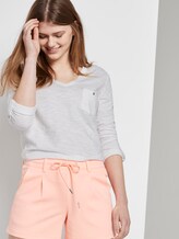 T-Shirt mit V-Ausschnitt - Frauen - Off White T-Shirt mit V-Ausschnitt - Frauen - Off White - 5 - TOM TAILOR Denim