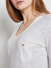 T-Shirt mit V-Ausschnitt - Frauen - Off White T-Shirt mit V-Ausschnitt - Frauen - Off White - 9 - TOM TAILOR Denim