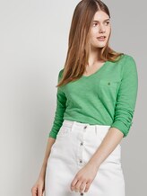 T-shirt with a V-neckline - Women - dusty apple green T-shirt with a V-neckline - Women - dusty apple green - 5 - TOM TAILOR Denim