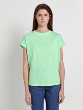 Basic T-shirt met opstaande kraag - Frauen - soft neo green Basic T-shirt met opstaande kraag - Frauen - soft neo green - 1 - TOM TAILOR Denim