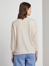 Geripptes Langarmshirt mit Knopfleiste - Frauen - Gardenia White Geripptes Langarmshirt mit Knopfleiste - Frauen - Gardenia White - 2 - TOM TAILOR Denim