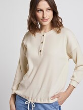 Geripptes Langarmshirt mit Knopfleiste - Frauen - Gardenia White Geripptes Langarmshirt mit Knopfleiste - Frauen - Gardenia White - 5 - TOM TAILOR Denim